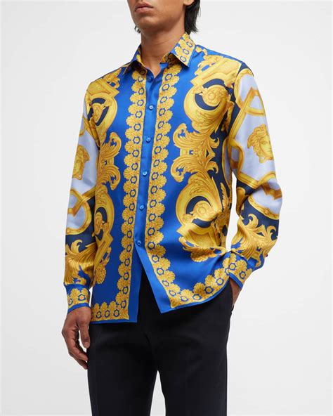 versace silk dress shirts size|Versace silk shirts for cheap.